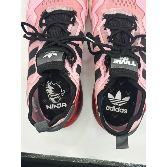 Adidas x Ninja ZX 2K Boost Men's True Pink Core White Black Scarlet Red Size 10 - Picture 9 of 13